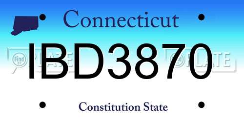 IBD3870 Connecticut License Plate