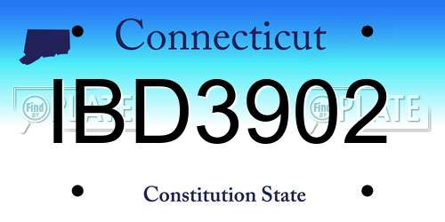 IBD3902 Connecticut License Plate