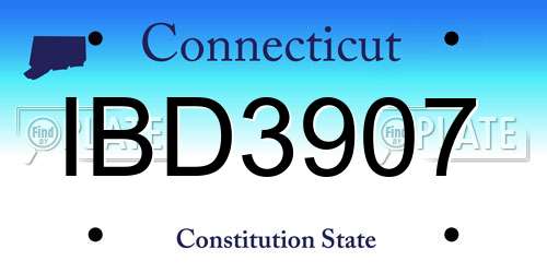 IBD3907 Connecticut License Plate