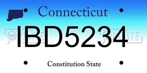 IBD5234 Connecticut License Plate