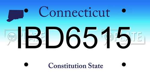 IBD6515 Connecticut License Plate