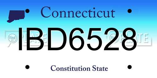 IBD6528 Connecticut License Plate