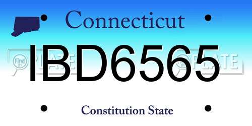 IBD6565 Connecticut License Plate