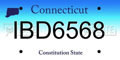 IBD6568 Connecticut License Plate