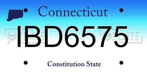 IBD6575 Connecticut License Plate