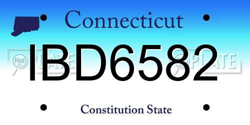 IBD6582 Connecticut License Plate