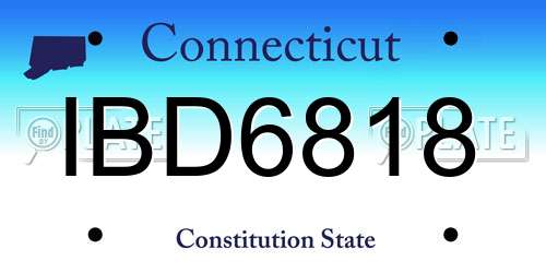 IBD6818 Connecticut License Plate