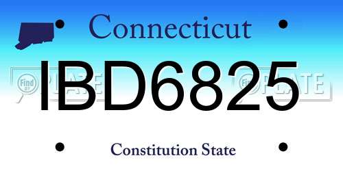 IBD6825 Connecticut License Plate
