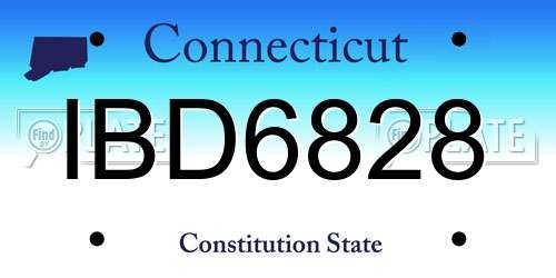 IBD6828 Connecticut License Plate