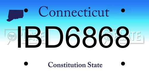 IBD6868 Connecticut License Plate
