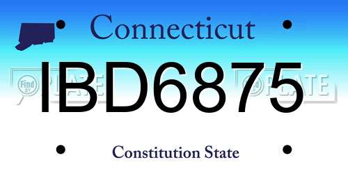 IBD6875 Connecticut License Plate