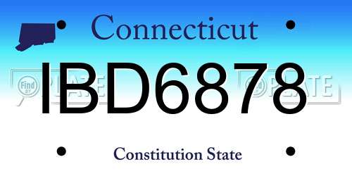 IBD6878 Connecticut License Plate