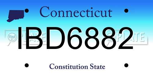 IBD6882 Connecticut License Plate