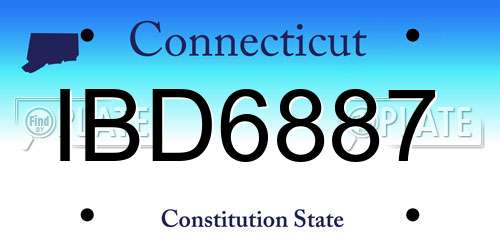 IBD6887 Connecticut License Plate