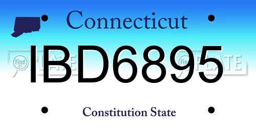 IBD6895 Connecticut License Plate