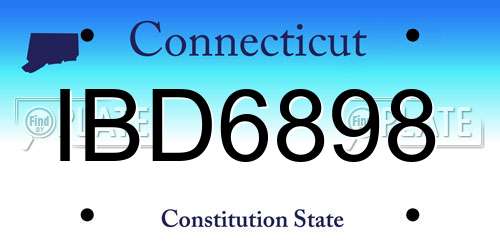 IBD6898 Connecticut License Plate