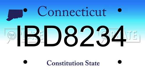 IBD8234 Connecticut License Plate