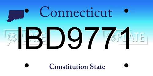 IBD9771 Connecticut License Plate