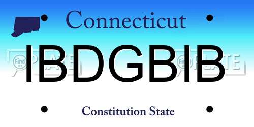 IBDGBIB Connecticut License Plate