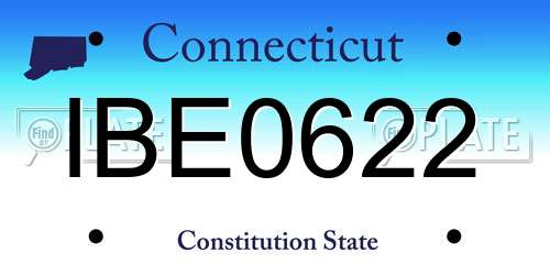 IBE0622 Connecticut License Plate