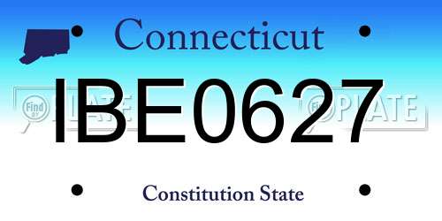 IBE0627 Connecticut License Plate