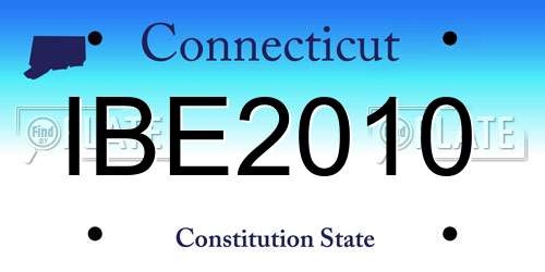 IBE2010 Connecticut License Plate