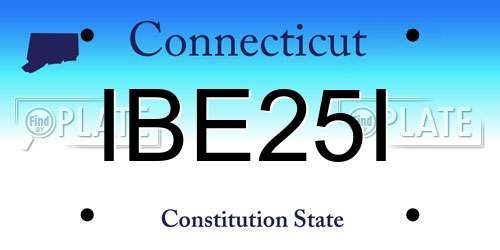 IBE25I Connecticut License Plate
