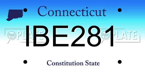 IBE281 Connecticut License Plate