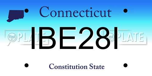 IBE28I Connecticut License Plate