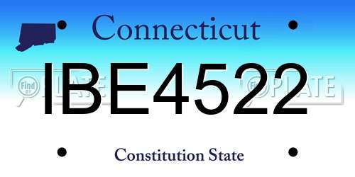 IBE4522 Connecticut License Plate
