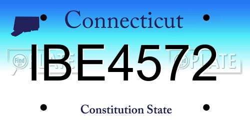 IBE4572 Connecticut License Plate