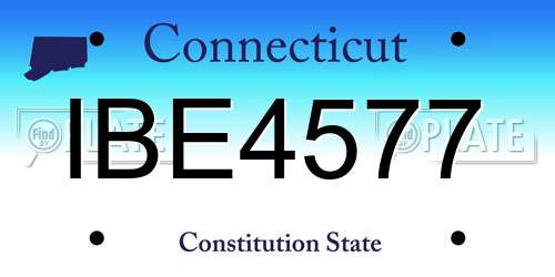 IBE4577 Connecticut License Plate