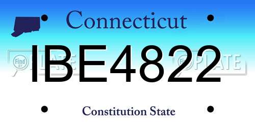 IBE4822 Connecticut License Plate