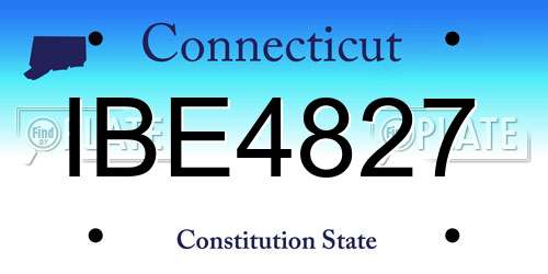 IBE4827 Connecticut License Plate