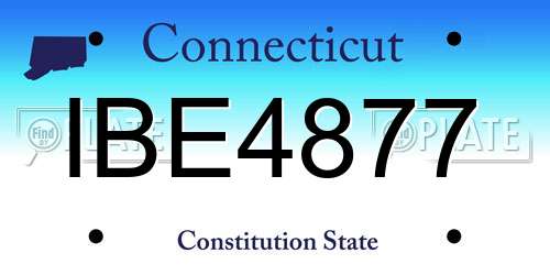 IBE4877 Connecticut License Plate