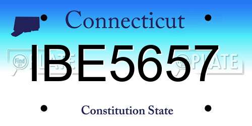 IBE5657 Connecticut License Plate