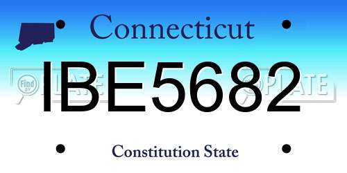IBE5682 Connecticut License Plate