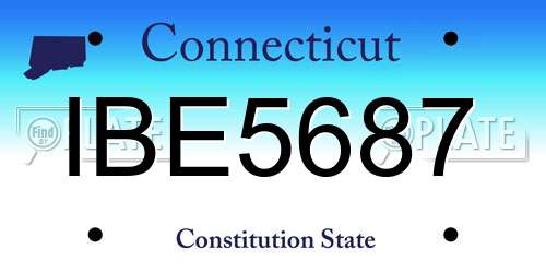 IBE5687 Connecticut License Plate