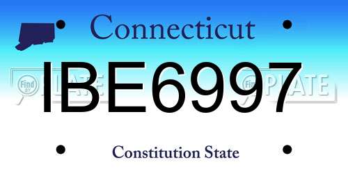 IBE6997 Connecticut License Plate