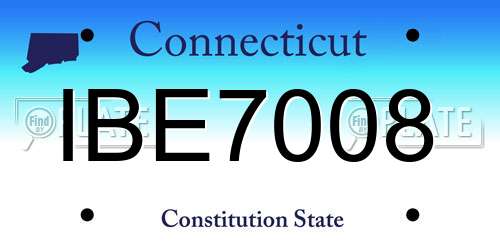IBE7008 Connecticut License Plate