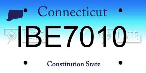 IBE7010 Connecticut License Plate