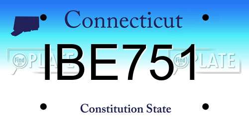 IBE751 Connecticut License Plate