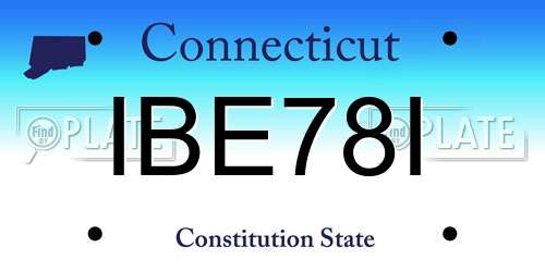 IBE78I Connecticut License Plate