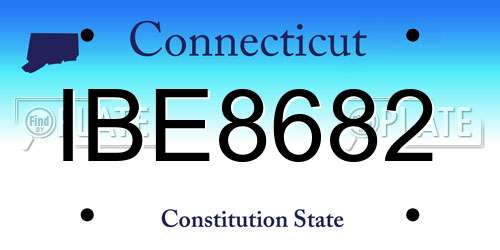IBE8682 Connecticut License Plate