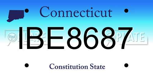 IBE8687 Connecticut License Plate