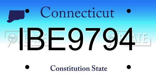IBE9794 Connecticut License Plate