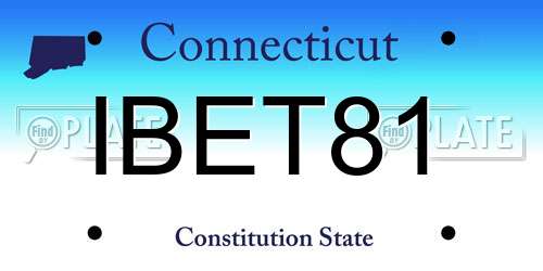 IBET81 Connecticut License Plate
