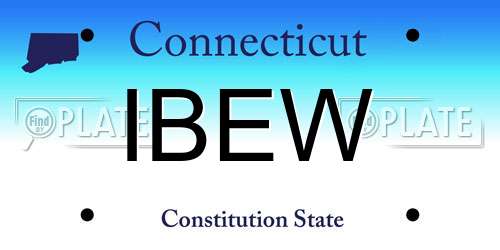 IBEW Connecticut License Plate