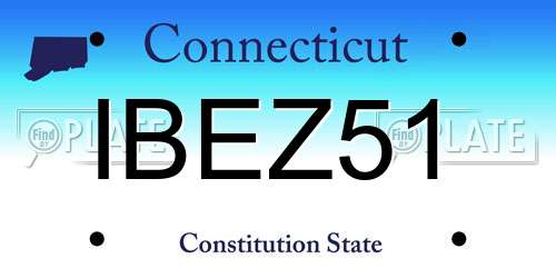IBEZ51 Connecticut License Plate