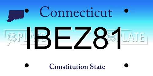 IBEZ81 Connecticut License Plate